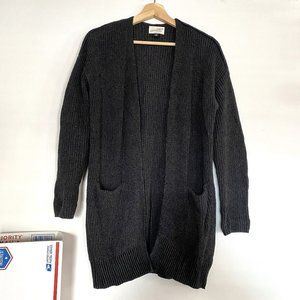 nwot UNIVERSAL THREAD cotton charcoal grey open cardigan pockets XS-S-M